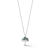 Rachel Zoe CZ Puffed Mushroom Pendant Necklace in Rhodium Over Sterling Silver