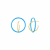 14K Yellow Gold Over Sterling Silver Floating Enamel Hoop Earrings in Teal