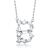 Initial B Mixed Cut CZ Pendant Necklace In Sterling Silver 18 Inch