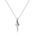 Round Black Sapphire and White Sapphire Sterling Silver Pendant With Chain