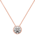White Cubic Zirconia 14k Rose Gold Pendant With Chain 1.50ctw