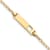 14k Yellow Gold Cut-out Heart Flat Curb Link ID Bracelet