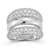 Rachel Zoe CZ Triple Dome Stacked Ring in Rhodium Over Sterling Silver