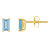 5x3mm Emerald Cut Aquamarine 14k Yellow Gold Stud Earrings