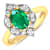 1.2ctw Green Emerald and Diamond 14K Yellow Gold Halo Ring