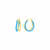 14K Yellow Gold Over Sterling Silver Double Hoop Enamel Earrings in
Turquoise Color