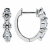 White Cubic Zirconia 14k White Gold Hoops With Velvet Gift Box 0.50ctw