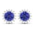 1.44ctw 14K White Gold Tanzanite and White Diamond Halo Earrings