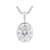 Moissanite Oval Solitaire Pendant In Platinum-Enhanced Sterling Silver
2.10ctw Diamond Equivalent Weight