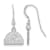 Rhodium Over Sterling Silver MLB LogoArt Colorado Rockies Dangle Earrings