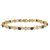 14k Yellow Gold and Rhodium Over 14k Yellow Gold Diamond and Sapphire Bracelet