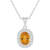 8x6mm Oval Citrine and White Topaz Accent Rhodium Over Sterling Silver
Halo Pendant w/Chain