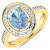 1.5ctw Blue Aquamarine and Diamond 14K Yellow Gold Halo Ring