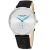 Stuhrling Men's Symphony Metallic Silver Dial, Black Leather Strap Watch
