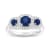 Sapphire and Diamond 14k White Gold 3-Stone Design Ring 1.10ctw