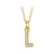 14K Yellow Gold Diamond L Initial Pendant With Chain