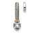 Rhodium Over Sterling Silver Antiqued with 14k Accent Aquamarine Chain
Slide Pendant