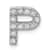 Rhodium Over 14K White Gold Diamond Letter P Initial Charm