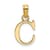 14k Yellow Gold Polished Block Letter C Initial Pendant