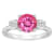 8mm Round Pink Topaz And White Topaz Rhodium Over Sterling Silver
3-Stone Ring