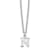 Rhodium Over Sterling Silver Cutout Letter N  Initial Necklace