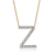 Lab-Grown Diamond Initial Z Necklace In 14K Gold Over Sterling Silver 0.50ctw