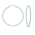 Green Cubic Zirconia, Slim Large Hoop Earrings