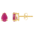 6x4mm Pear Shape Ruby 14k Yellow Gold Stud Earrings