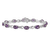 Rhodium Over 14k White Gold Amethyst and Diamond Bracelet