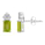 6x4mm Emerald Cut Peridot with Diamond Accents 14k White Gold Stud Earrings