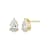 Pear Shape Moissanite 14k Yellow Gold Over Silver Stud Earrings 3.00ctw DEW