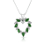 Emerald and Diamond Heart Shape Pendant in 14k White Gold