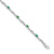 Rhodium Over 10k White Gold Diamond and Green Emerald Bracelet