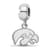Sterling Silver Rhodium-plated LogoArt University of Iowa XS Dangle Bead