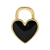 14K Yellow Gold Black Enamel Heart Pendant