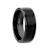 VULCAN Flat Black Tungsten Ring with Brushed Center & Polished Edges 8mm
