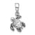 Rhodium Over Sterling Silver Antiqued Crystal Apr Birthstone Turtle Pendant
