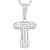 CZ Initial T Bubble Letter Pendant Necklace In Sterling Silver 1.24ctw