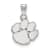 Rhodium Over Sterling Silver LogoArt Clemson University Small Pendant