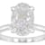 Oval CZ Solitaire Ring In Platinum Over Sterling Silver