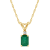 6x4mm Emerald Cut Emerald with Diamond Accent 14k Yellow Gold Pendant
With Chain