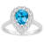 8x5mm Pear Shape Swiss Blue Topaz And White Topaz Accents Rhodium Over
Sterling Silver Halo Ring