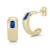 Sterling Statements 14K Yellow Gold Over Sterling Silver Blue CZ Hoop Earrings