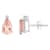 8x5mm Pear Shape Morganite with Diamond Accents 14k White Gold Stud Earrings