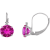 10K White Gold Lab Created Pink Sapphire and Diamond Round Leverback
Earrings 2.53ctw