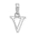 Sterling Silver Polished Block Initial -V- Pendant