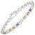Yellow Blue Green Sapphire Rhodium Over Sterling Silver Tennis Bracelet 5.4ctw