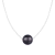9.5-10.5mm Black Cultured Freshwater Pearl Sterling Silver Necklace