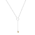 Round Citrine Rhodium Over Sterling Silver Dainty Necklace
