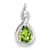 Rhodium Over 10k White Gold 1.40 ctw Pear Peridot and Accent Diamond Pendant